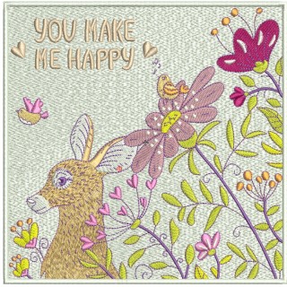 You make me happy embroidery design - Embroidery Design