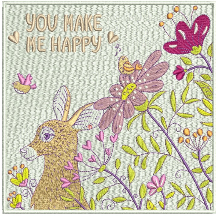 You make me happy embroidery design - Embroidery Design