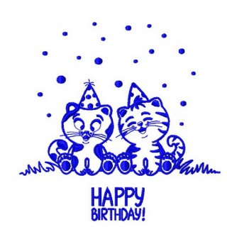 Fluffy birthday embroidery design - Embroidery Design