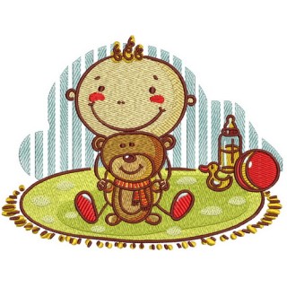 Baby's playtime embroidery design - Embroidery Design