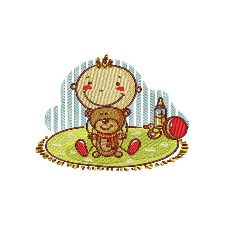 Baby's playtime embroidery design - Embroidery Design