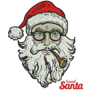 Santa with tobacco pipe embroidery design - Embroidery Design