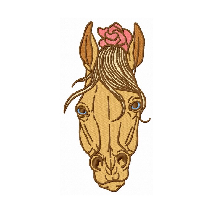 Horse with a knitted mane 3 embroidery design - Embroidery Design
