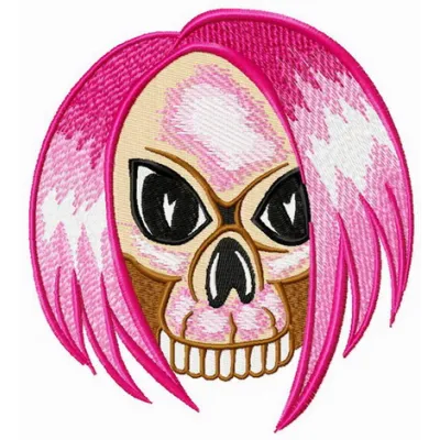 Preview of Emo's skull embroidery design featuring a unique skull motif for creative stitching projects.