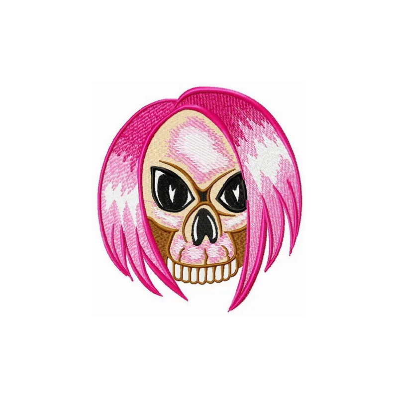 Preview of Emo's skull embroidery design featuring a unique skull motif for creative stitching projects.