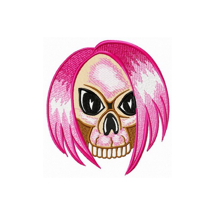 Emo's skull embroidery design - Embroidery Design