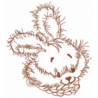 Fluffy bunny muzzle embroidery design - Embroidery Design