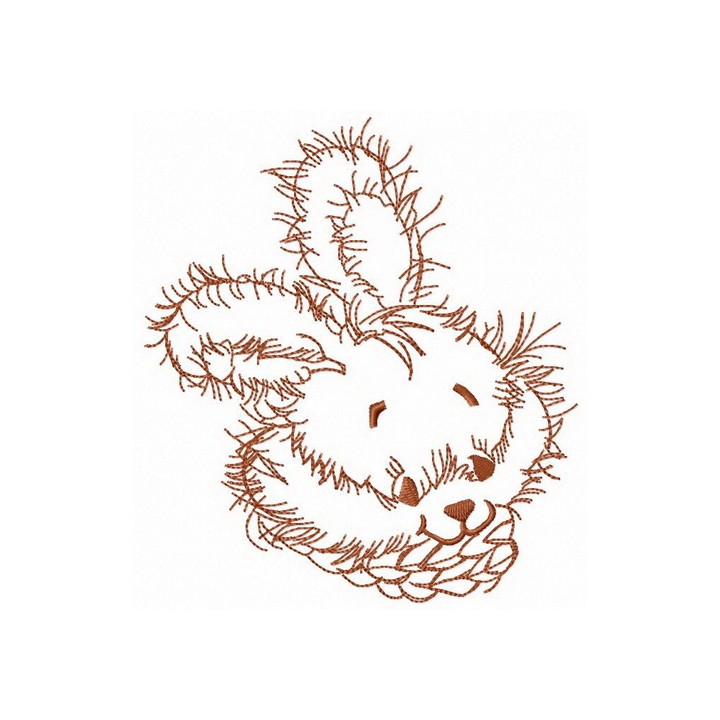Fluffy bunny muzzle embroidery design - Embroidery Design