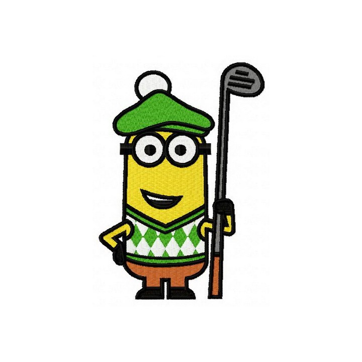 Golfing Minion 2 embroidery design - Embroidery Design