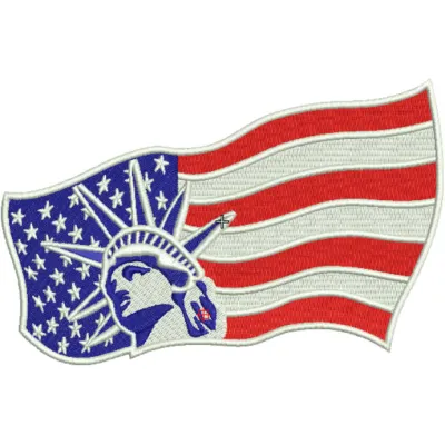 USA flag embroidery design showcasing vibrant stars and stripes, ideal for Independence Day stitching projects.