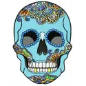 Rainbow skull embroidery design showcasing vibrant colors and intricate details, perfect for creative projects.