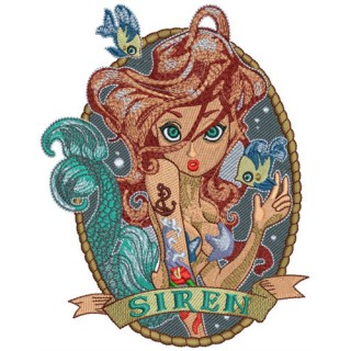 Siren embroidery design - Embroidery Design
