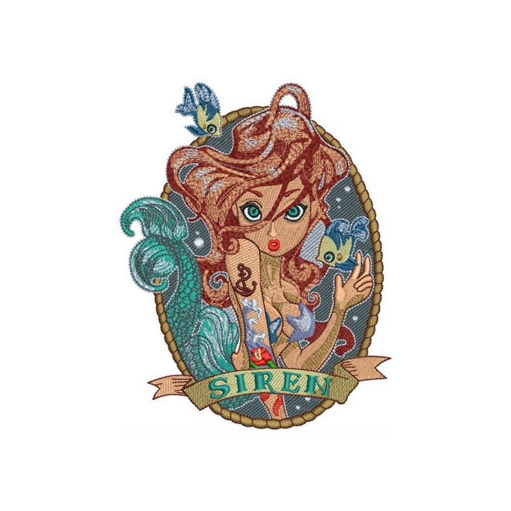 Siren embroidery design - Embroidery Design
