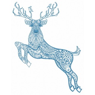 Mosaic deer 4 embroidery design - Embroidery Design