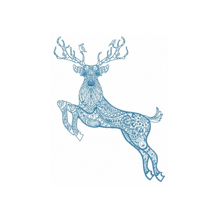 Mosaic deer 4 embroidery design - Embroidery Design