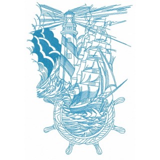 Marine collage 2 embroidery design - Embroidery Design