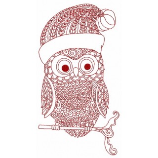 Christmas owl 2 embroidery design - Embroidery Design