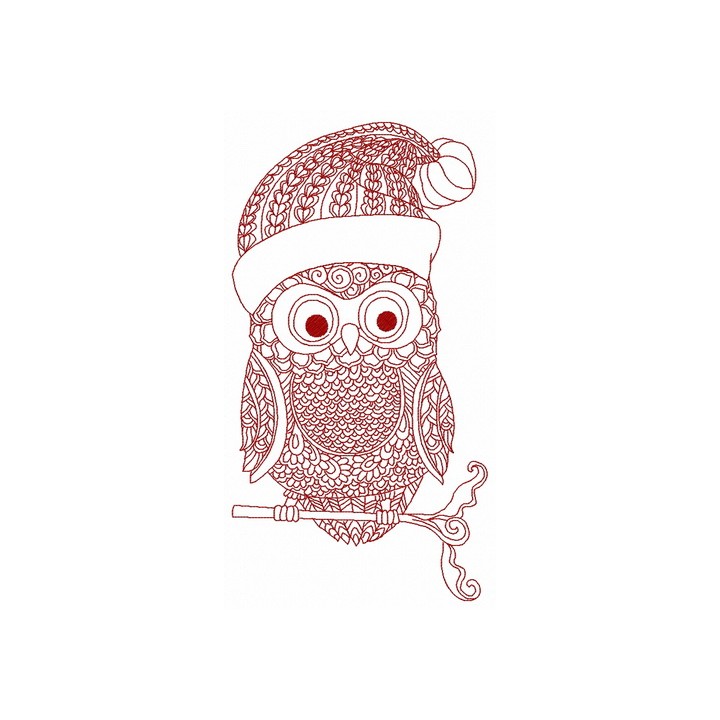 Christmas owl 2 embroidery design - Embroidery Design