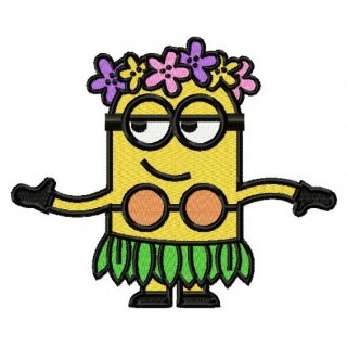 Hawaiian Minion embroidery design - Embroidery Design