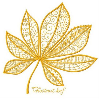 Chestnut leaf embroidery design - Embroidery Design