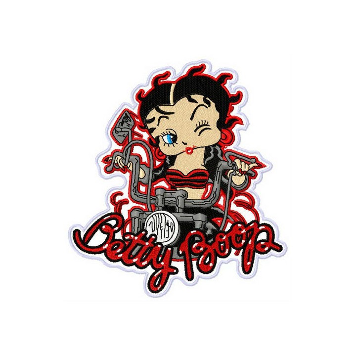 Betty Boop biker 2 embroidery design - Embroidery Design
