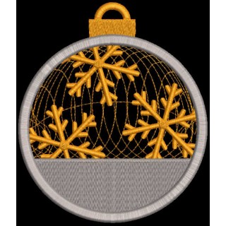 Christmas ball gold and silver snowflakes embroidery design - Embroidery Design