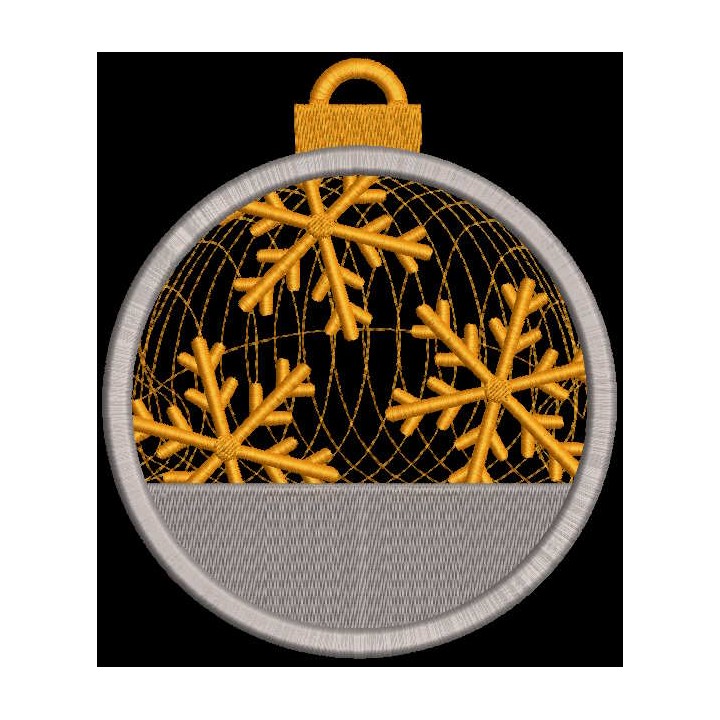 Christmas ball gold and silver snowflakes embroidery design - Embroidery Design