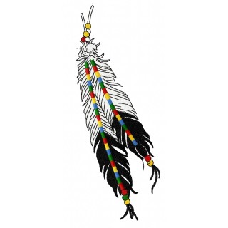 Decorated feathers embroidery design - Embroidery Design