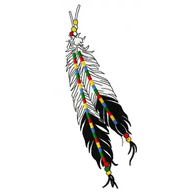 Preview of decorated feathers embroidery design showcasing intricate stitching patterns for various projects.
