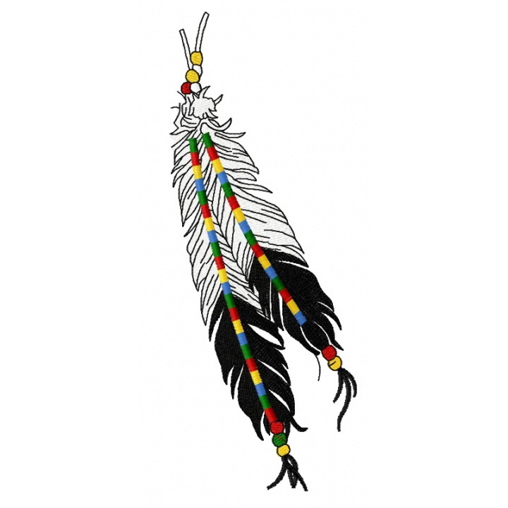 Decorated feathers embroidery design - Embroidery Design