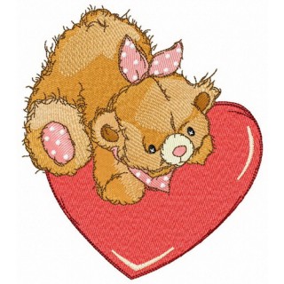 My heart belongs to teddy bear embroidery design - Embroidery Design