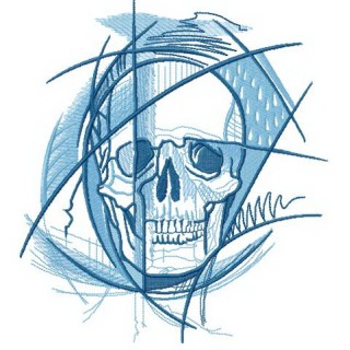 Geometric skull embroidery design - Embroidery Design