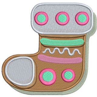 Gingerbread sock embroidery design - Embroidery Design