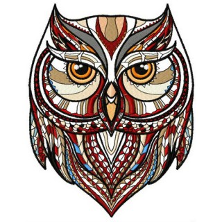 Mosaic owl embroidery design - Embroidery Design