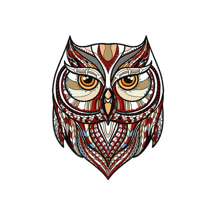 Mosaic owl embroidery design - Embroidery Design