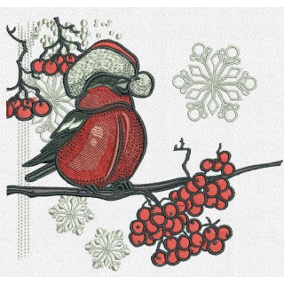 Bullfinch embroidery design - Embroidery Design