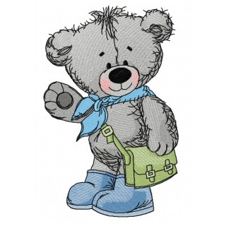 Teddy bear goes to school 2 embroidery design - Embroidery Design