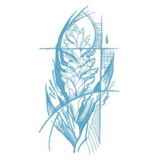 Pattern with vriesea embroidery design - Embroidery Design