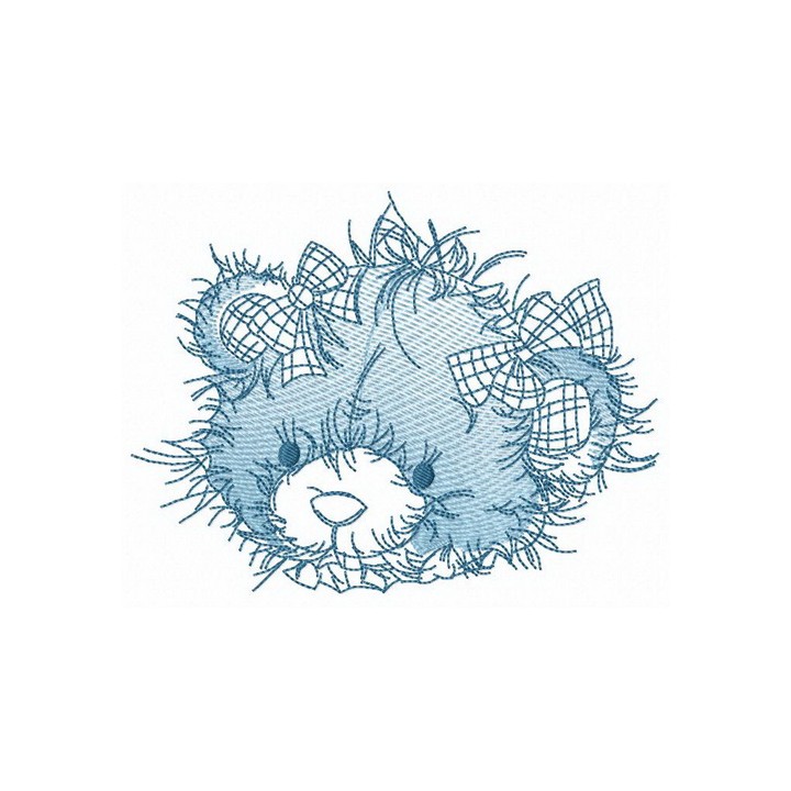 Rustic teddy bear muzzle embroidery design - Embroidery Design