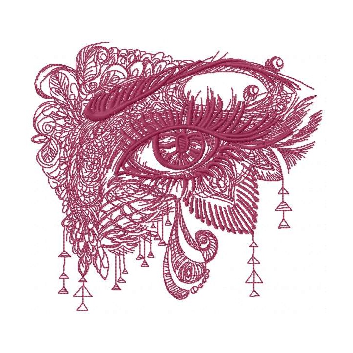 Attractive eye 3 embroidery design - Embroidery Design