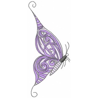 Violet butterfly embroidery design - Embroidery Design