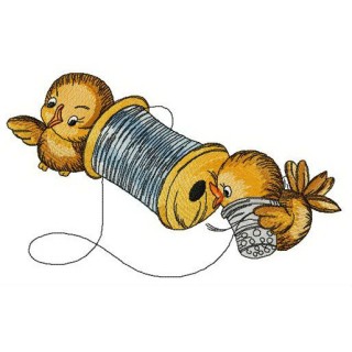 Sparrow's phone embroidery design - Embroidery Design