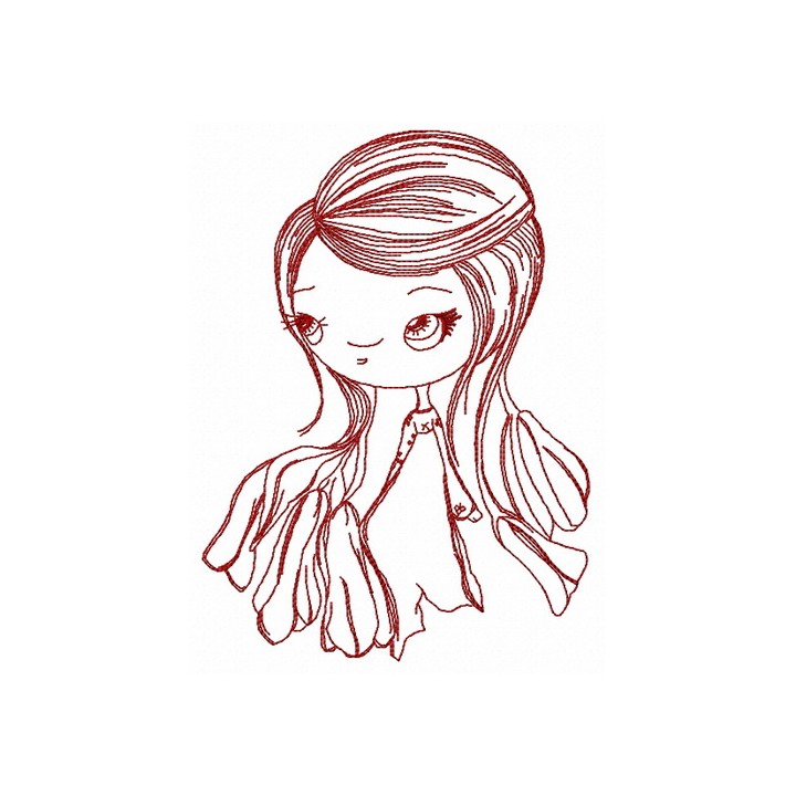 Shy blossom fairy 2 embroidery design - Embroidery Design