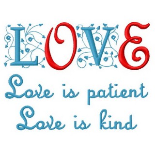 Love is patient, love is kind embroidery design - Embroidery Design