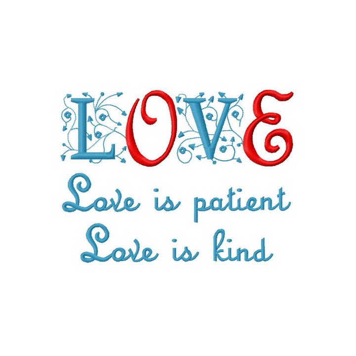 Love is patient, love is kind embroidery design - Embroidery Design
