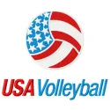 USA volleyball embroidery design showcasing a dynamic logo suitable for sports apparel and accessories.