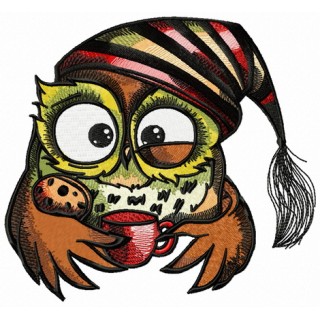 Owl in the morning 5 embroidery design - Embroidery Design