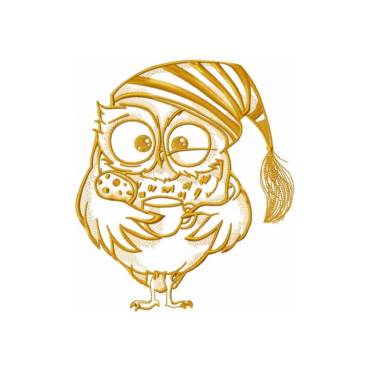 Owl in the morning 3 embroidery design - Embroidery Design