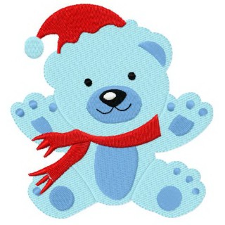 Blue bear embroidery design - Embroidery Design