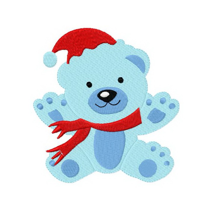 Blue bear embroidery design - Embroidery Design